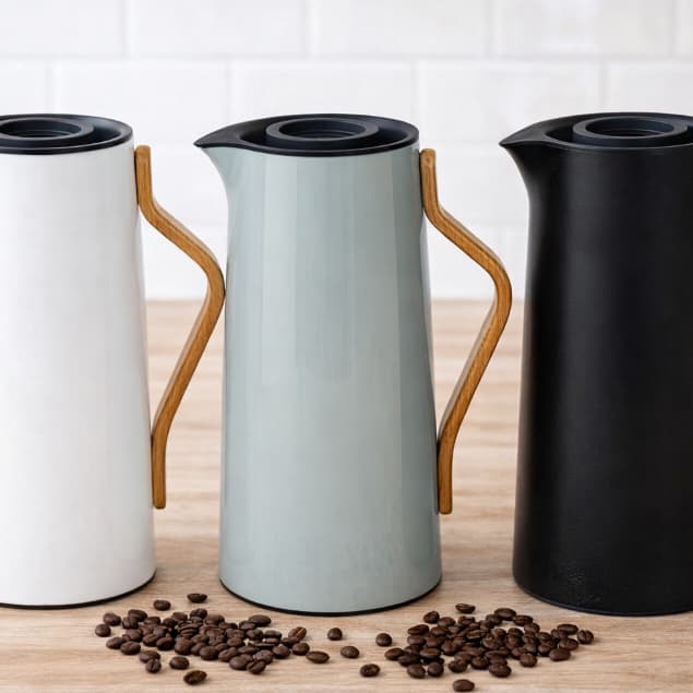 Garrafa Térmica Kyoto 1L com Cabo de Bambu – Design Nórdico Branca| Cinza| Preta