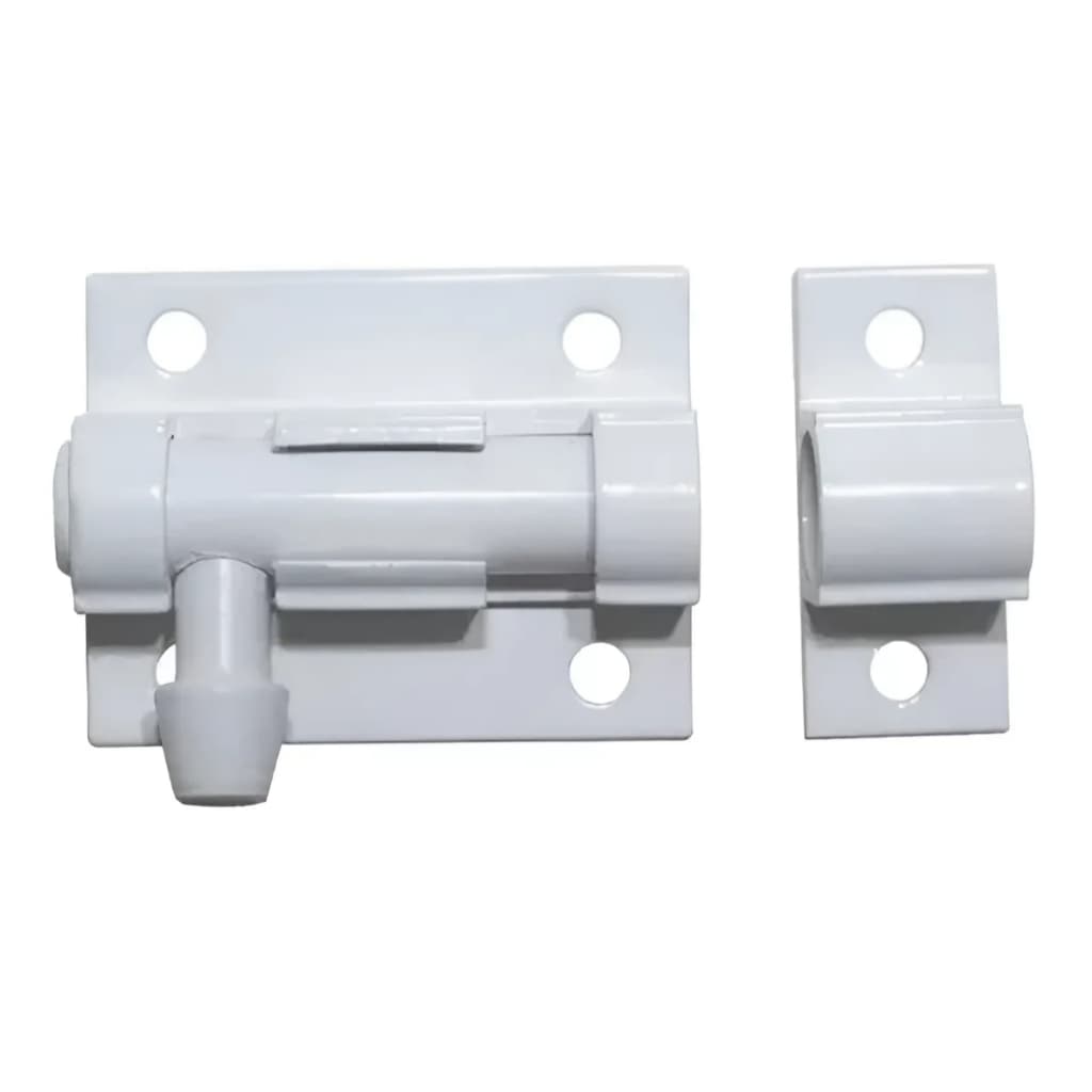 Trinco Fecho Ferrolho 2 Pol 5cm Porta Portao Aluminio Branco 50mm