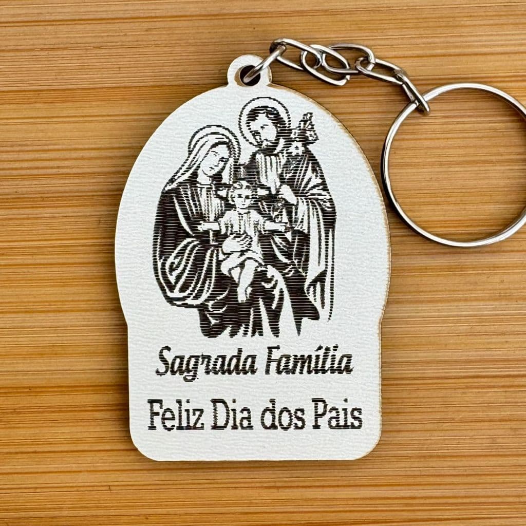 Kit Chaveiros Personalizados MDF Sagrada Família – Lembrancinha Dia dos Pais Religiosa