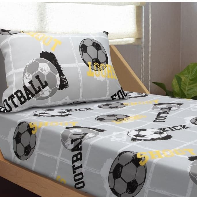 Jogo de Cama Futebol Infantil Lençol Estampado Solteiro Criança – Malha Estampada