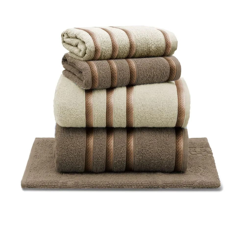 Kit Jogo Toalhas Banho  Rosto 5 Pcs 100% Algodão Luxo Classic Appel Conjunto Toalha Banheiro 420gm