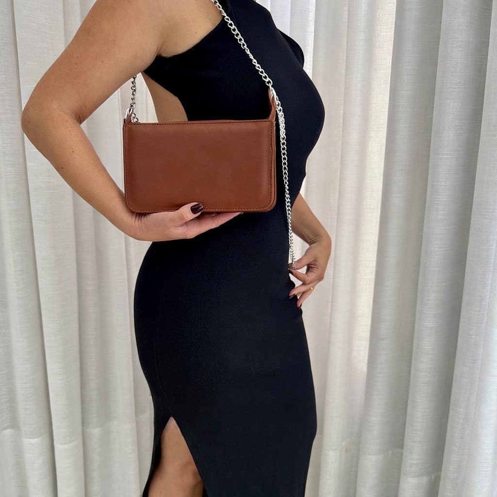 Bolsa Marrom Feminina Alça Tiracolo Transpassada Crossbody Look Barretos