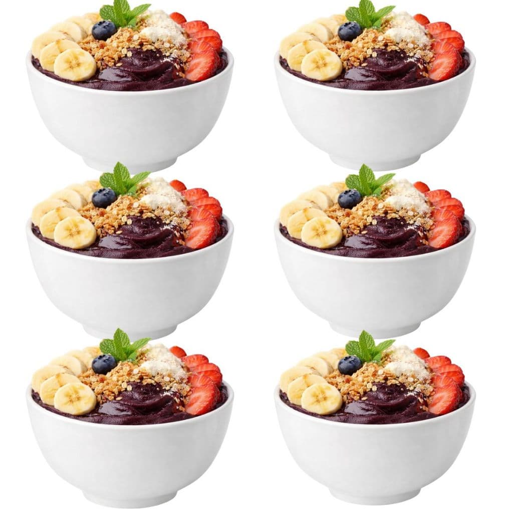 Kit 6 Tigelas Cumbuca Bowl Branca 700ml Melamina Caldo Sopa Açaí