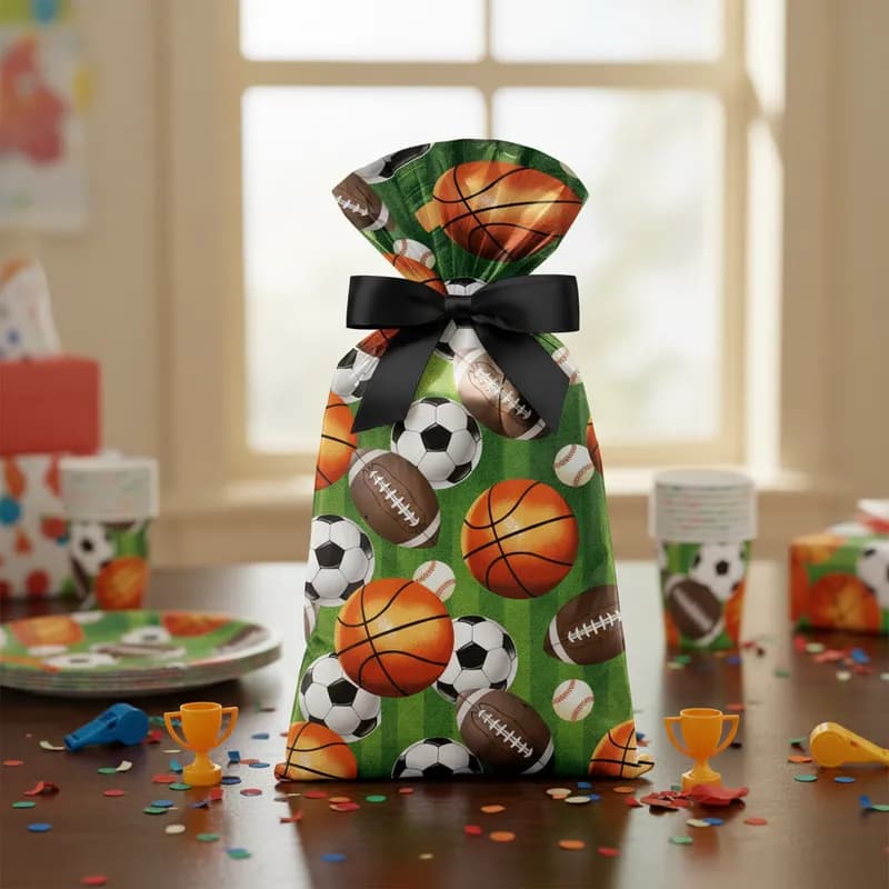 Saquinho para Lembrancinha - Festa Bolas de Esportes - Futebol, Basquete e Futebol Americano | 50 Unidades