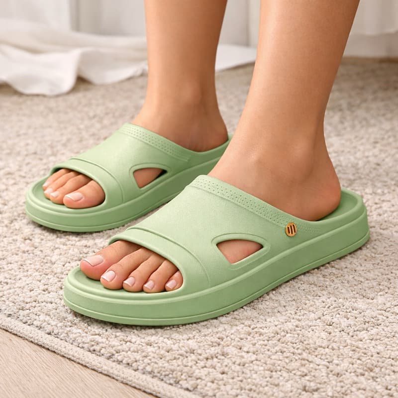 Chinelo feminino confortavel macio antiderrapante verde oliva Lançamento verão praia piscina