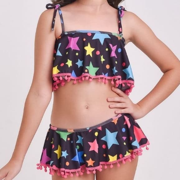 Biquini Infantil Juvenil Menina 4 a 11 anos I Proteção UV50+ I Todo Forrado I Confortável e Seguro para Praia e Piscina