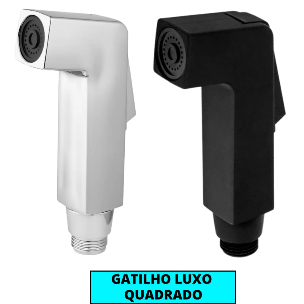Gatilho Chuveirinho Quadrado Luxo Para Banheiro Ducha higiênica Chuveiro Cromado Ou Preto Fosco
