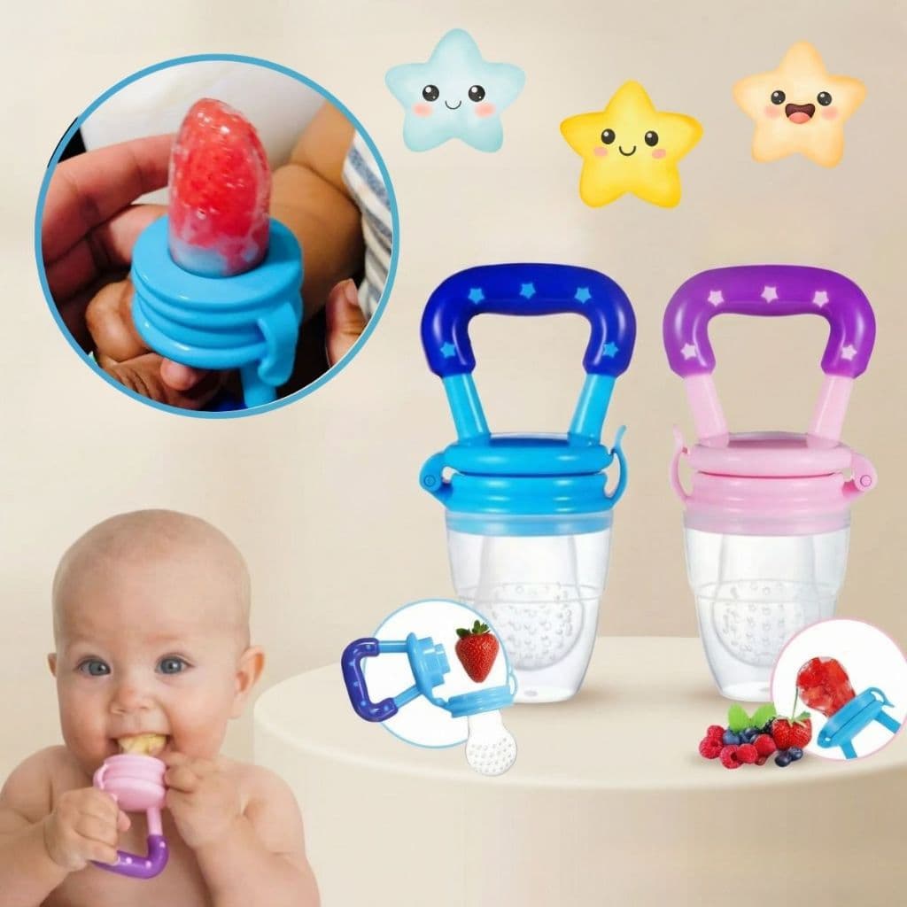 Chupeta Alimentadora Bebe Frutas Com Tampa Bico Mordedor Macio