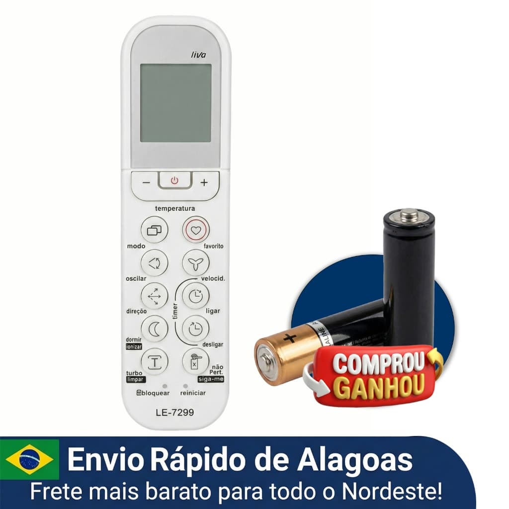 Controle Remoto Compatível  Para Ar Condicionado Midea Vize Liva