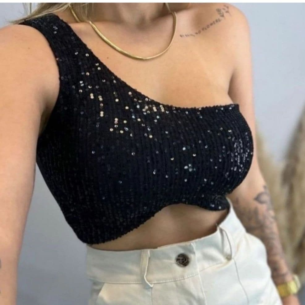 TOP CROPPED PAÊTE BRILHO FESTA MULA MANCA BLOGUIRA