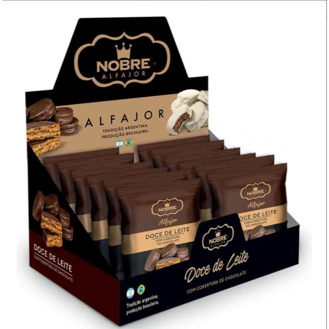 Alfajor Artesanal Doce de Leite com cobertura de Chocolate Nobre 12 unidades