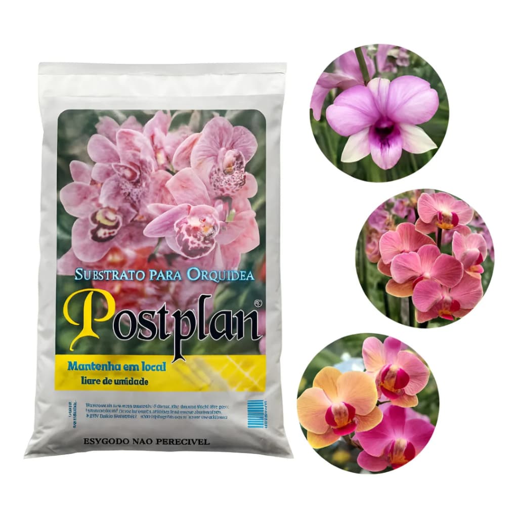 Kit 2 Terra Adubada Fertilizada 2kg Para Vasos Jardim +Kit 02 Substrato Orquídeas Premium Com Carvão E Casca De Pinus