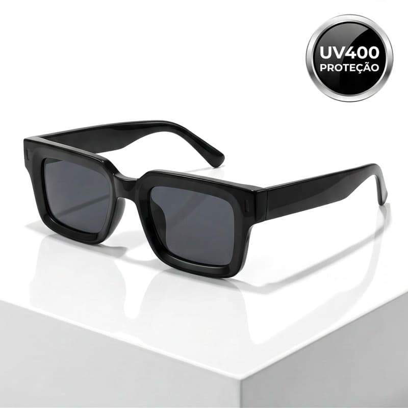 Óculos de Sol Quadrado Retro Bold Unissex Tendência Premium Com Proteção UV400 Estilo Urbano