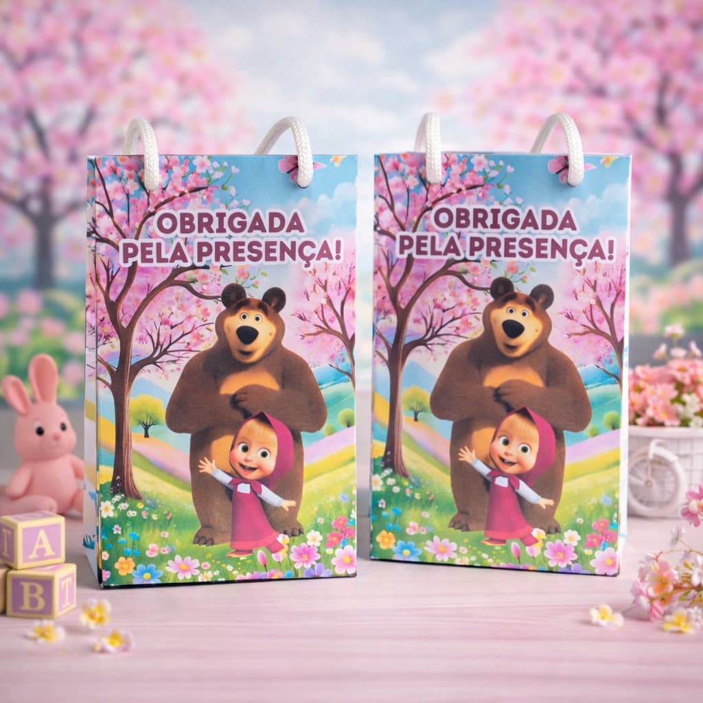 MARSHA E O URSO Sacolinha P Sacola Surpresa Lembrancinha para Festa