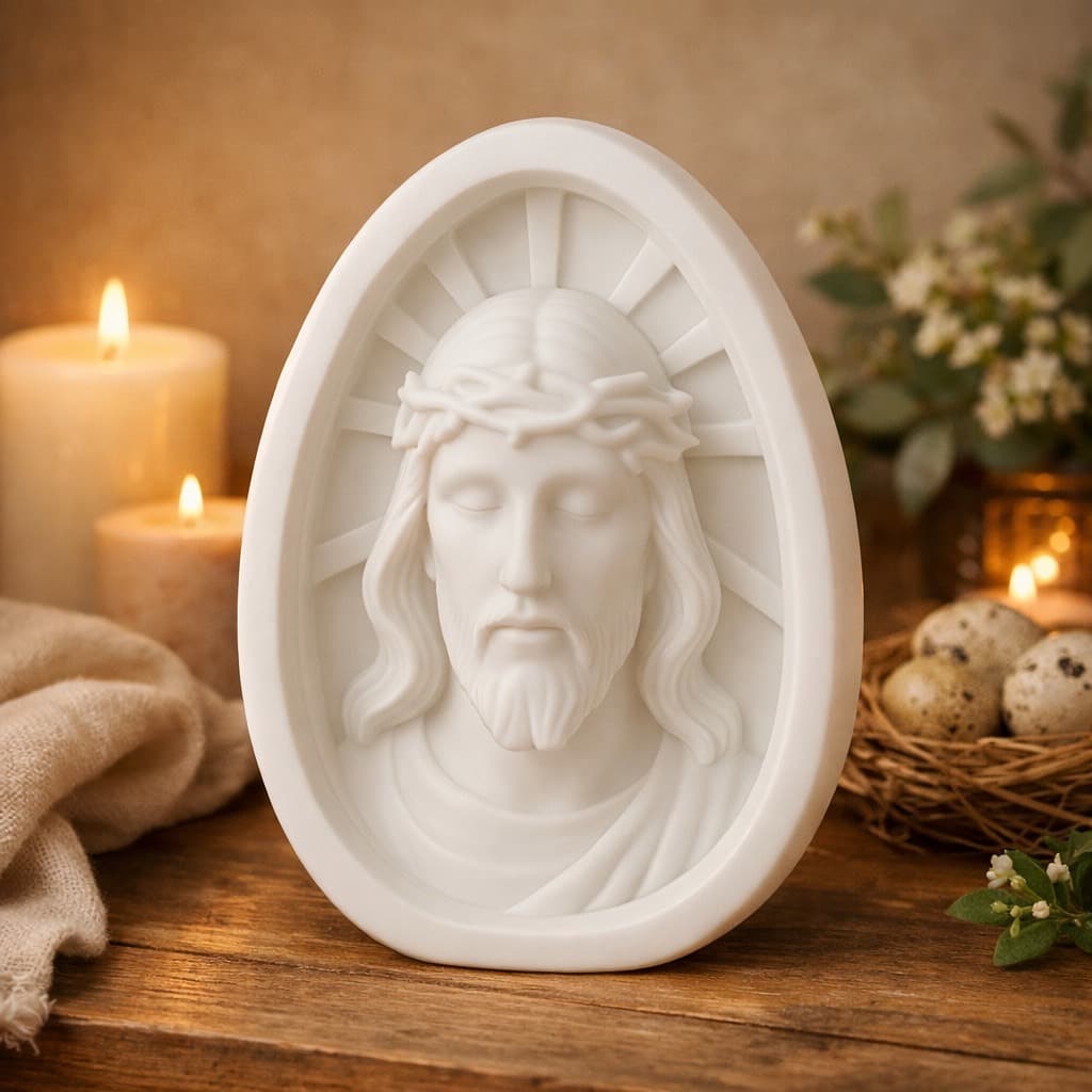 Rosto de Jesus Cristo | Imagem Religiosa Decorativa | Enfeite Cristão para Pascoa Casa Natal