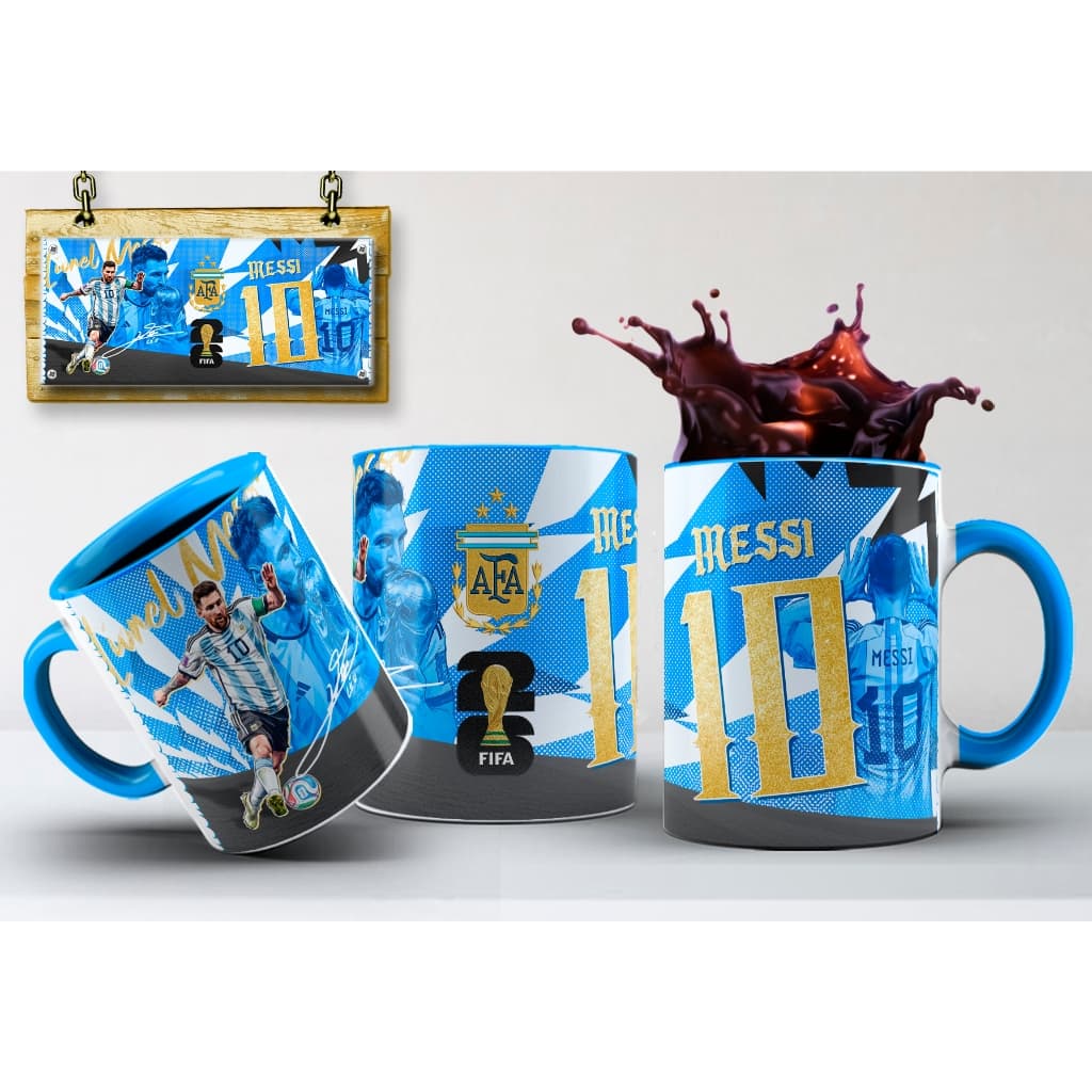 Caneca Copa do Mundo Lendas do Futebol Argentina Messi Maradona