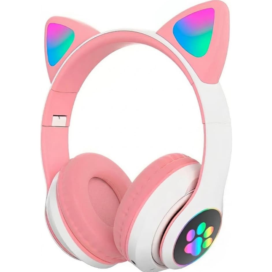 Fone Gatinho Bluetooth Headphone Orelha de Gato LED Sem Fio Infantil 4 Cores