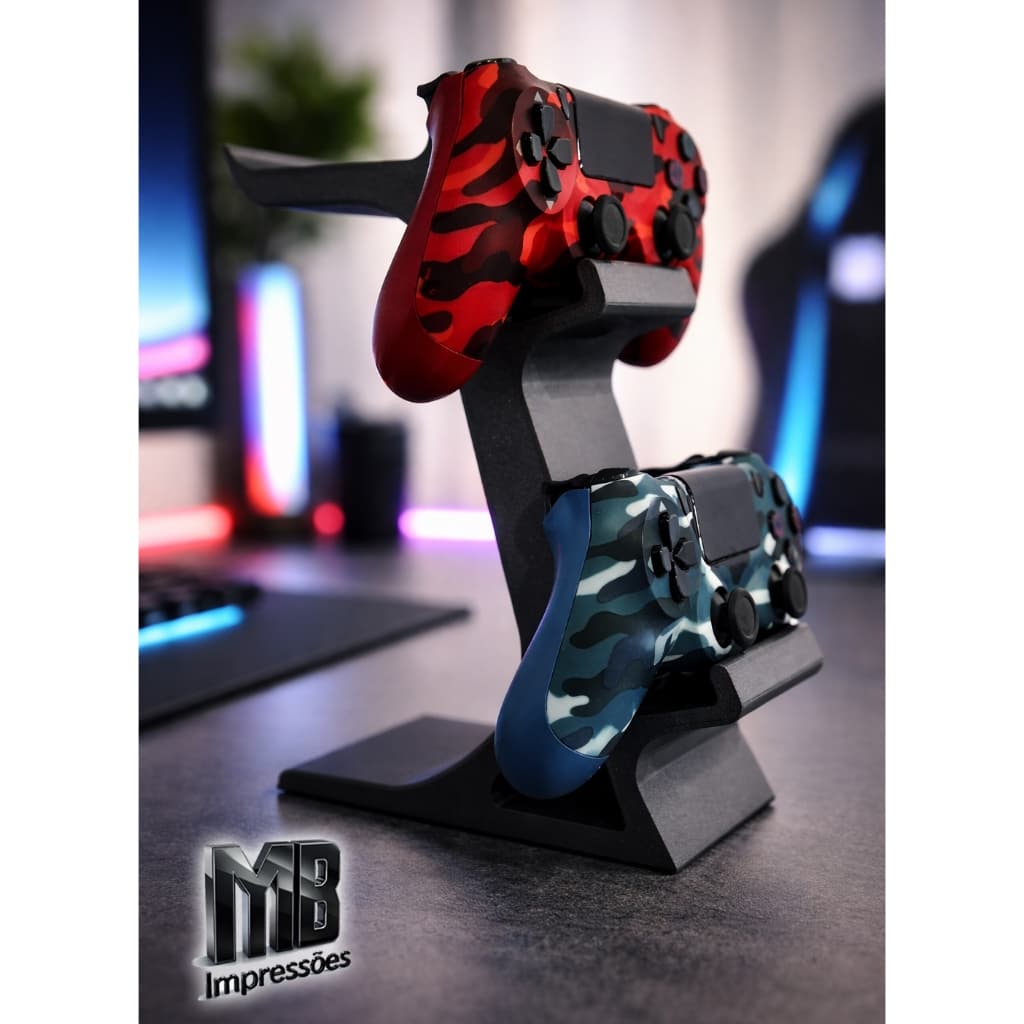 Suporte para 2 controles e 1 headset - Suporte controle ps4 / ps5 e fone