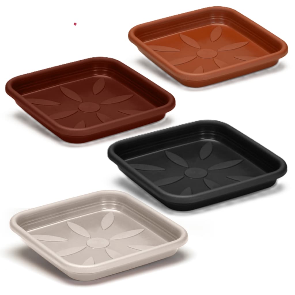 Prato vaso para plantas 4 opções de cores 3 opções de tamanhos  Quadrado De Plástico Resistente