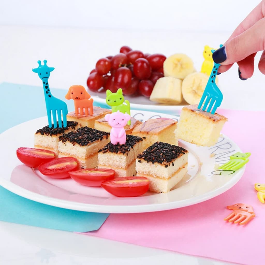 Kit Mini Garfinhos Para Frutas Petiscos Bichinhos Fofos Infantil