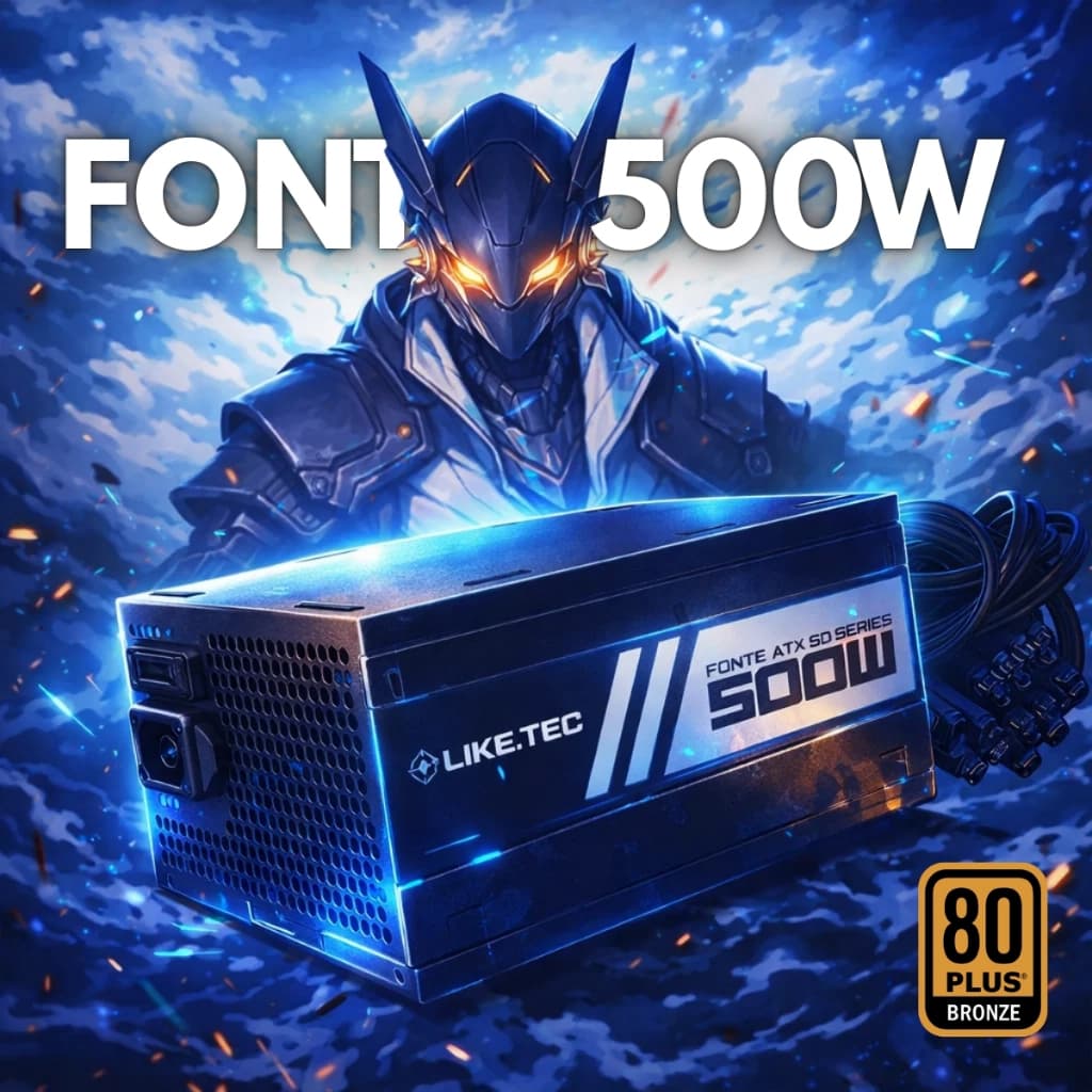Fonte De Alimentação ATX 500W Bronze 80 Plus Steel Diamond Bivolt 100-240v PCF ATIVO Cooler 120mm