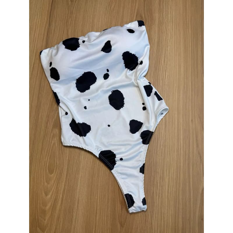 Body feminino cow print de alcinha suplex com bojo