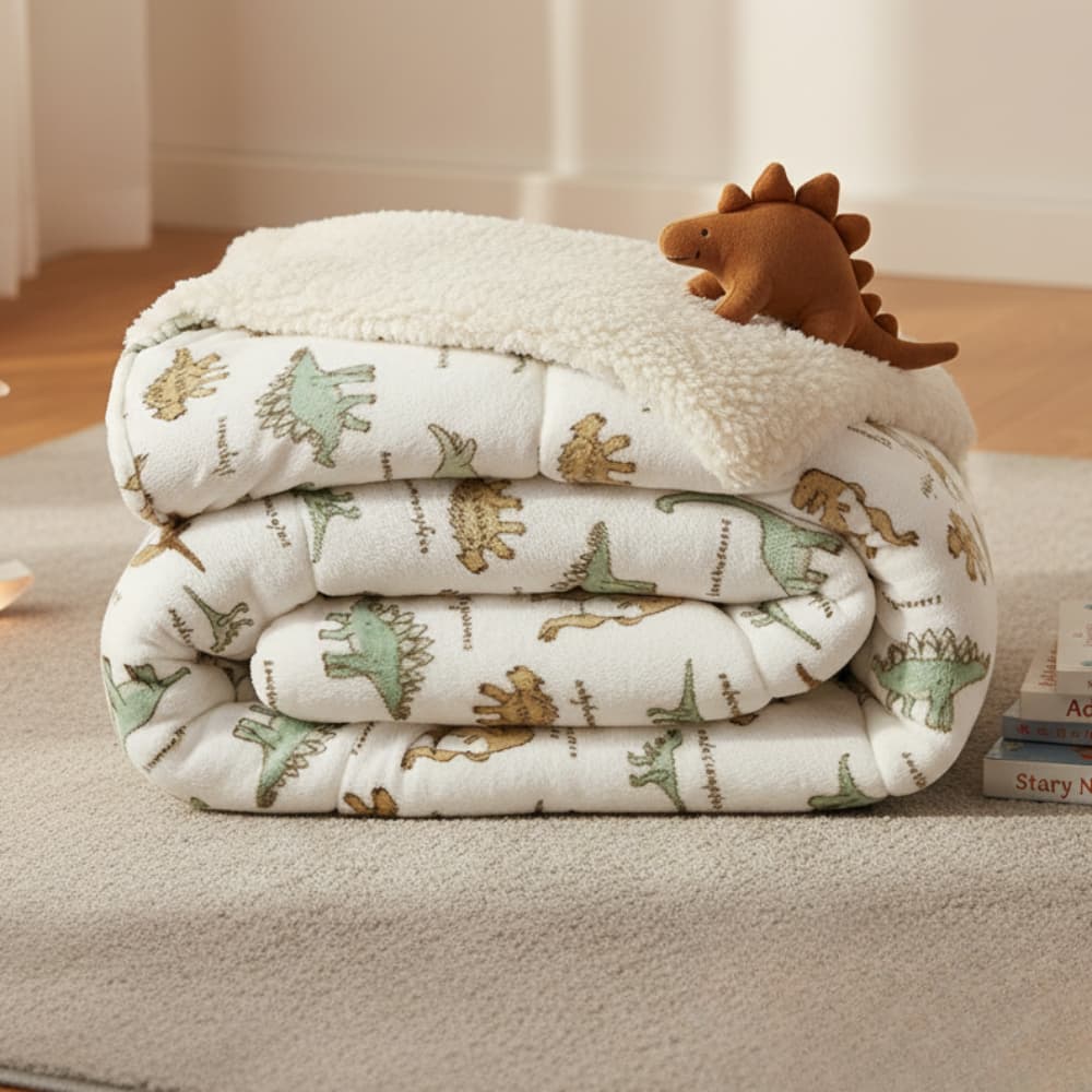 Coberdrom Solteiro Infantil Sherpa e Flannel Macio Edredom Dupla Face Grosso Inverno Menino