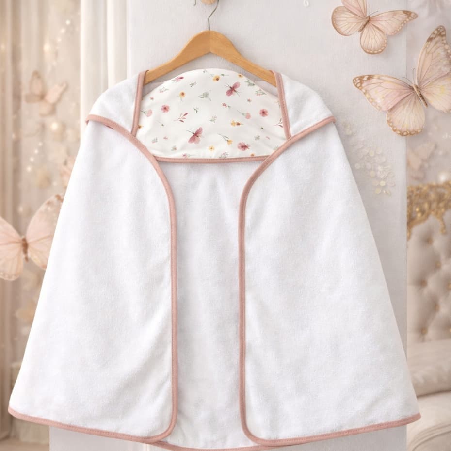 Toalha de Banho Bebê com Capuz Menina Menino Infantil Forrada Varias Estampas