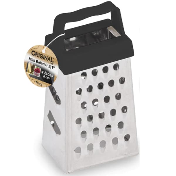 Mini Ralador de Inox 4 Faces – Praticidade para Temperos e Queijos