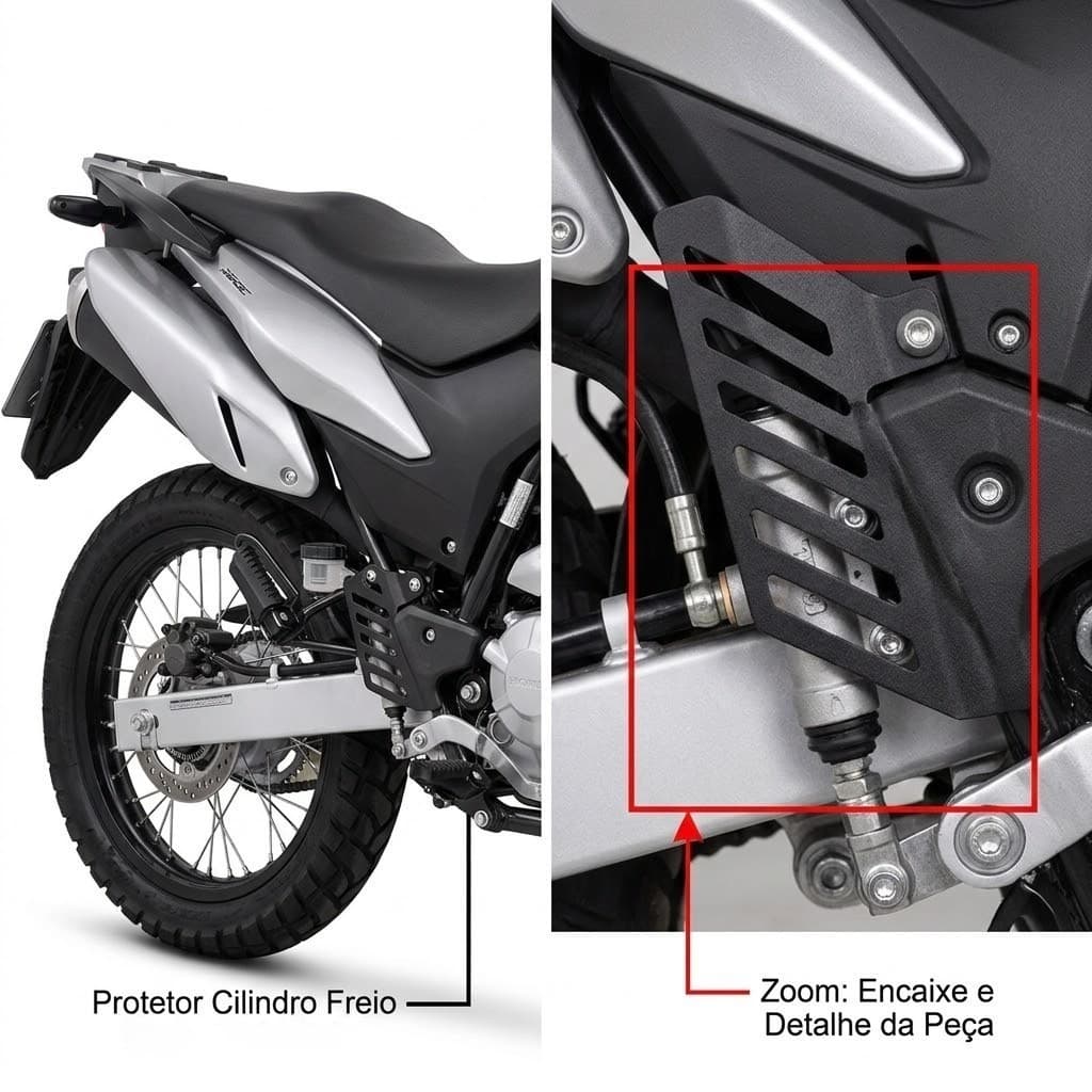 Protetor Cilindro Freio Sahara 300 Traseiro Aço Carbono Corte Laser