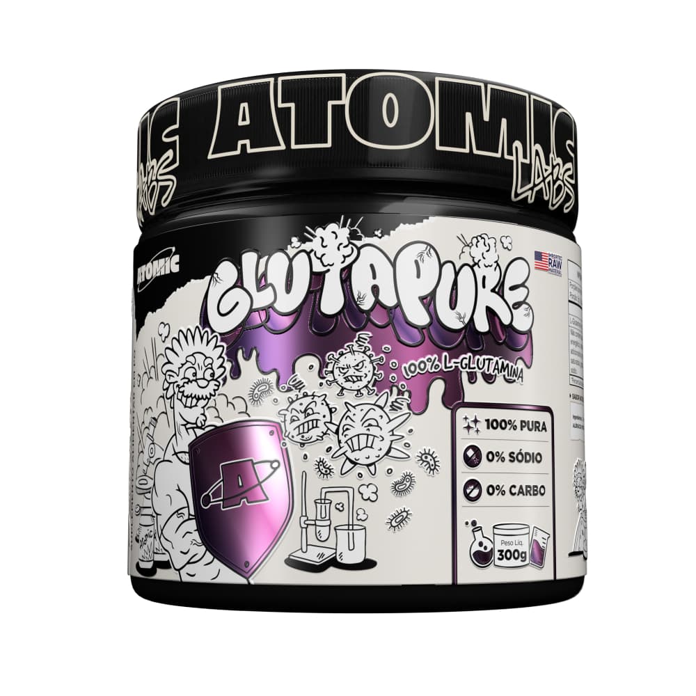 L-Glutamina 100% Pura 300g Atomic Labs | Glutamina em Pó para Recuperação Muscular e Pós-Treino