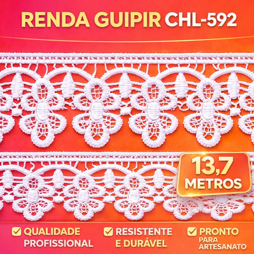 RENDA GUIPIR CHL-592 - 5.0 CM -  ROLO C/13.7 METROS