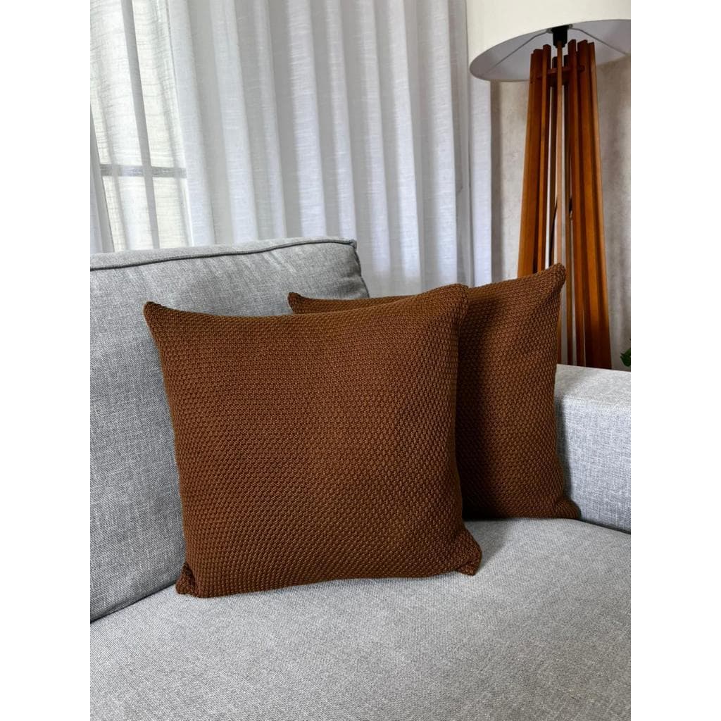 Kit 2 Capas De Almofada Decorativa Luxo Tricot 45x45 Sofa Cama