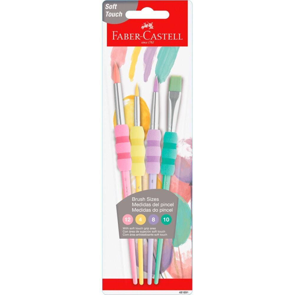 Pincel Soft Touch Faber Castell Kit de Pintura 4 pinceis