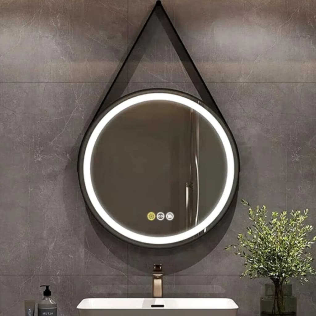 Espelho Com Led Decorativo 45cm Via Usb Ideal Para Banheiro