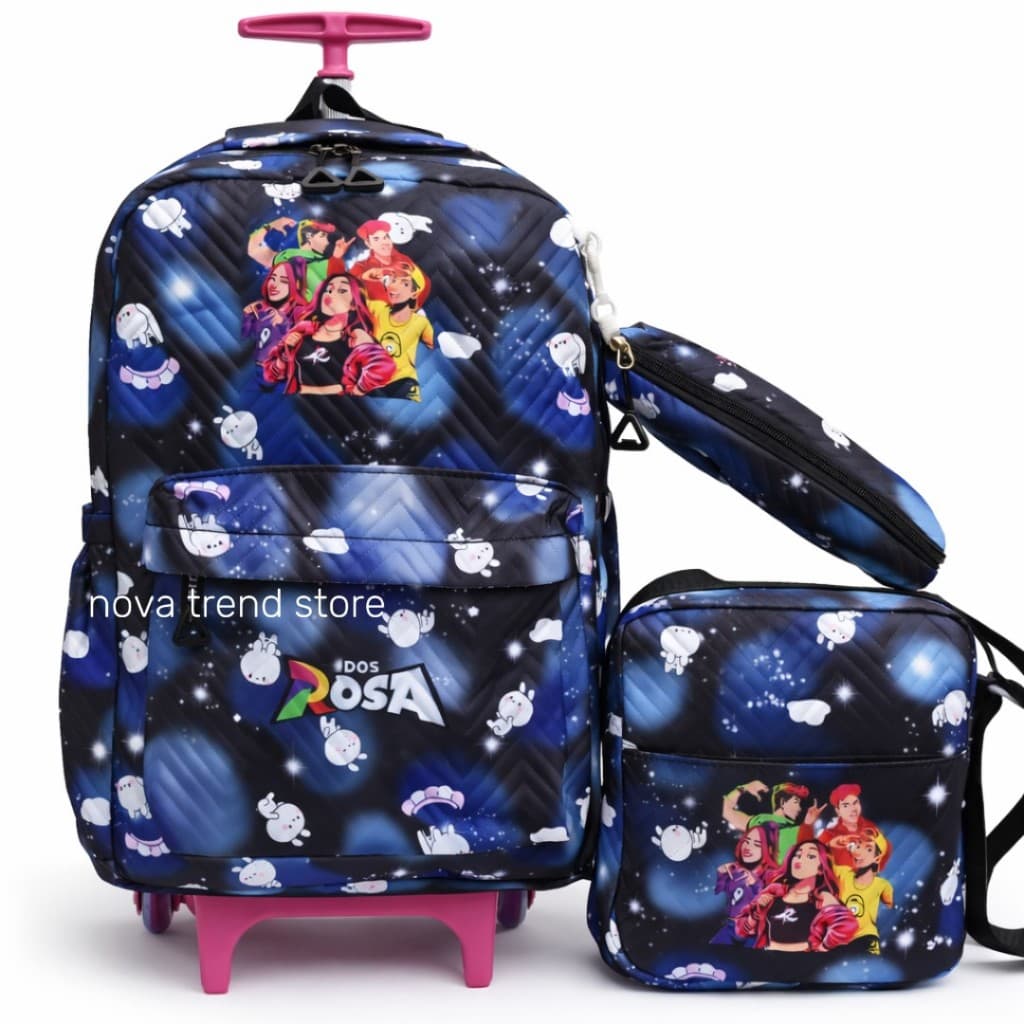KIT MOCHILA ESCOLAR COM RODINHAS + LANCHEIRA INFANTIL