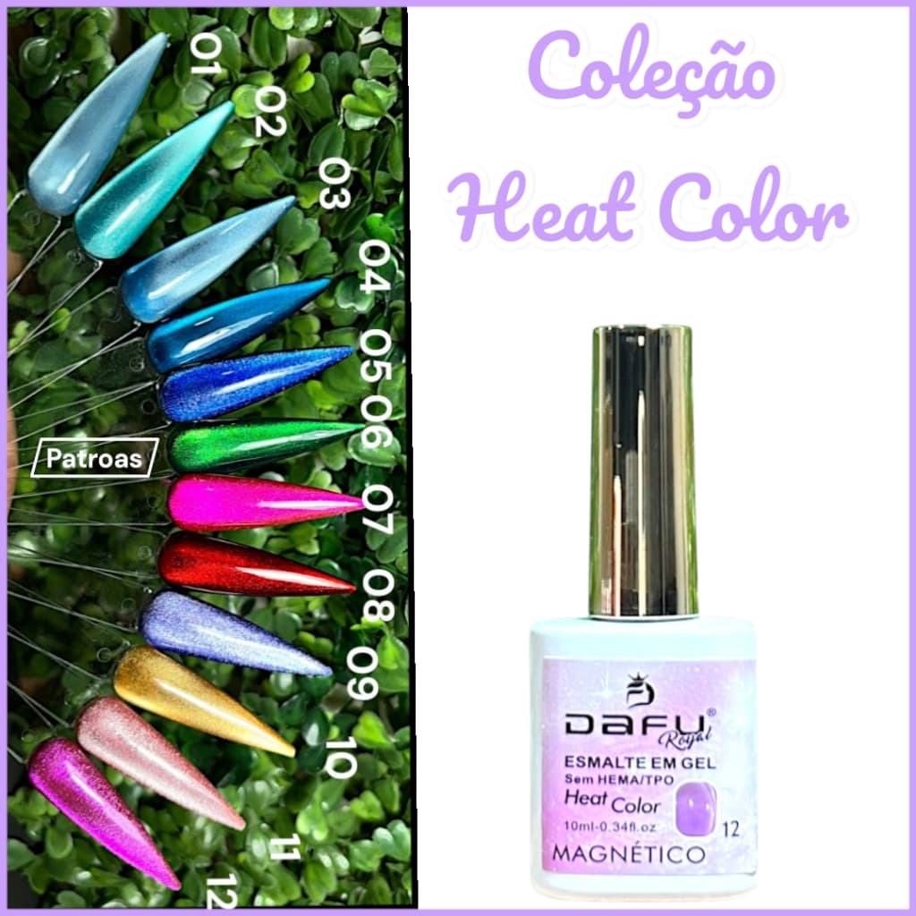 Esmalte em Gel Magnético Dafu - Coleção Heat Color - Efeito Olho de Gato - 10ml - UV/LED