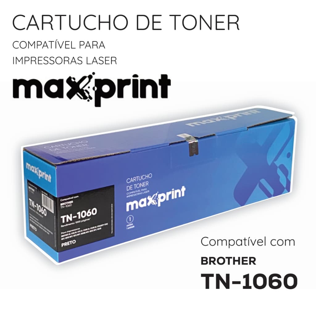 Cartucho de Toner compatível com Brother TN-1060 Preto - Maxprint, universal