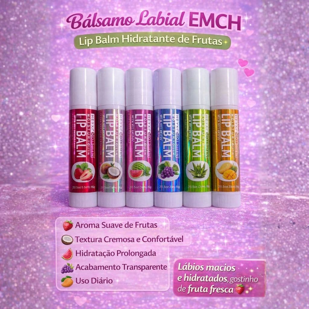 Bálsamo Labial EMCH – Lip Balm Hidratante de Frutas