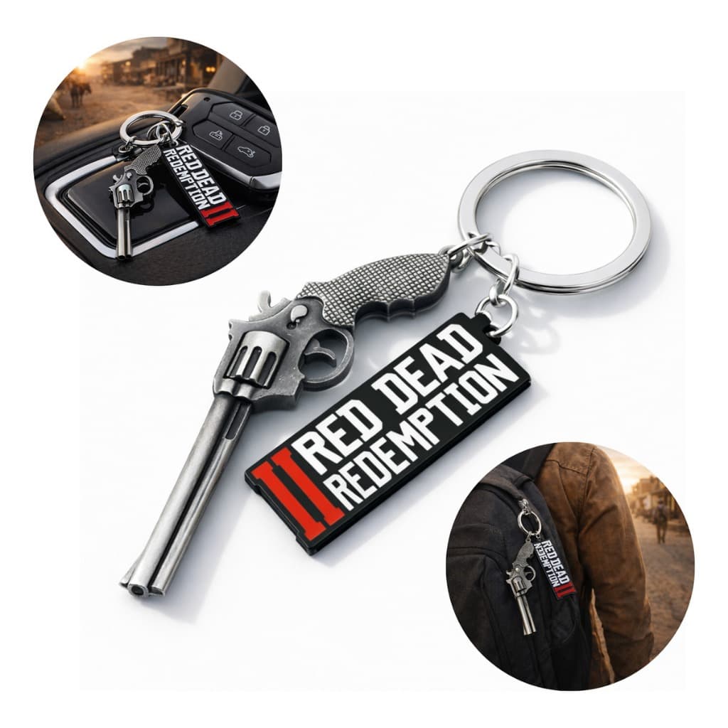 Chaveiro Red Dead Redemption 2 de Metal Rockstar Cowboy RDR2