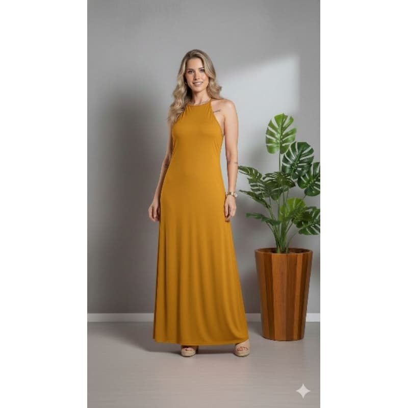 Vestido Longo Feminino Viscolycra Casual Elegante Soltinho Confortável Verão Moda Feminina PP ao GG Várias Cores