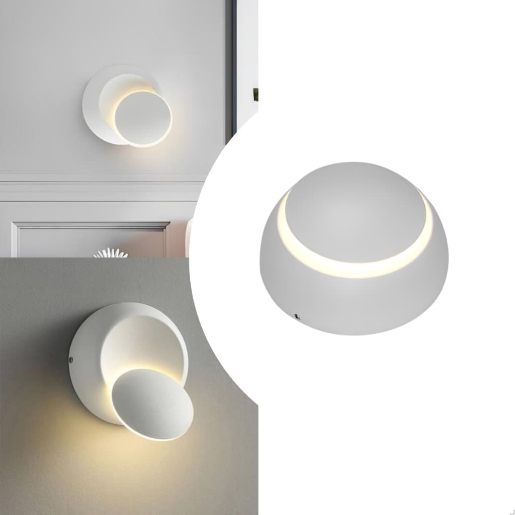 Arandela De Parede 5W Alumínio Giratória 360° Branca Luz Branco Quente - Emporio G Iluminação