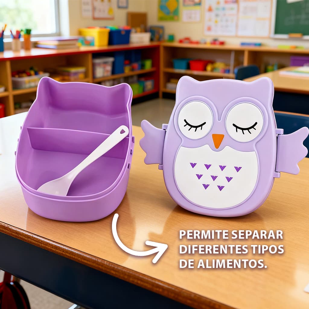 Lancheira Infantil Marmita Com Divisória E Colher