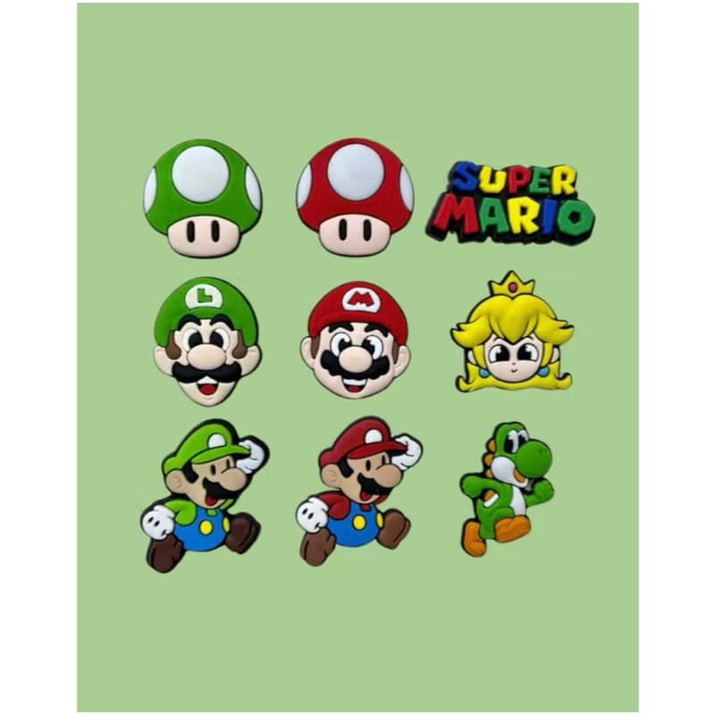 Pins Bottons Emborrachados Para Chinelo Babuche - Super Mário e Mário Broos