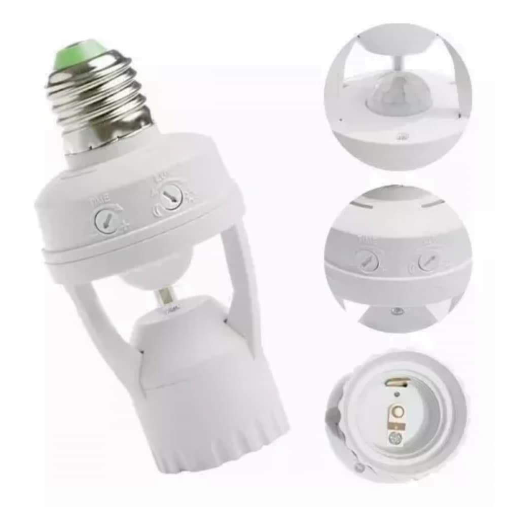 Sensor de Presença Lâmpada Luz Iluminação Bocal 360 Soquete E27 Fotocélula