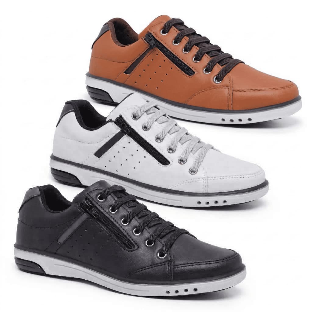 Kit 3 Pares De Sapatenis Masculino Star Fox Elastico Confortavel 750 A4