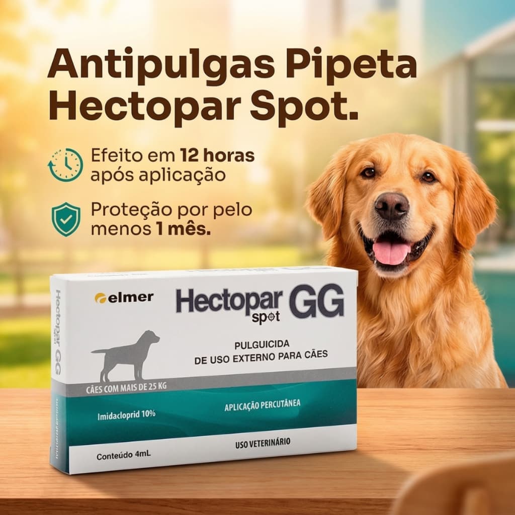 Pipeta Antipulgas Cachorro Grande Porte Hectopar Spot GG 4ml