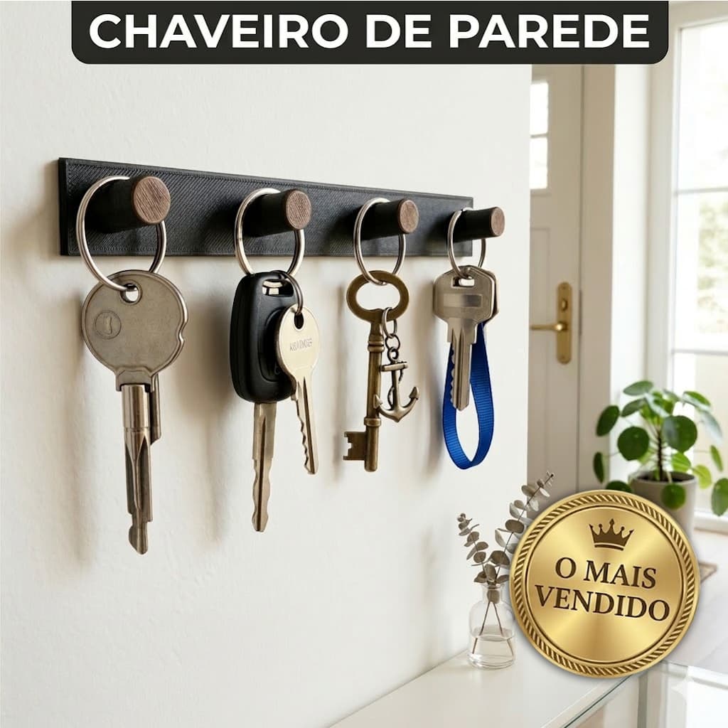 Chaveiro Porta Chave Parede Decorativo MINIMALISTA CASA Entrada