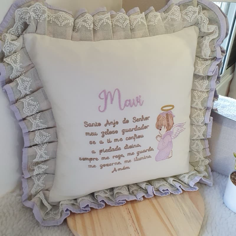 Almofada Decorativa Santo Anjo - escolher cor e nome pelo chat