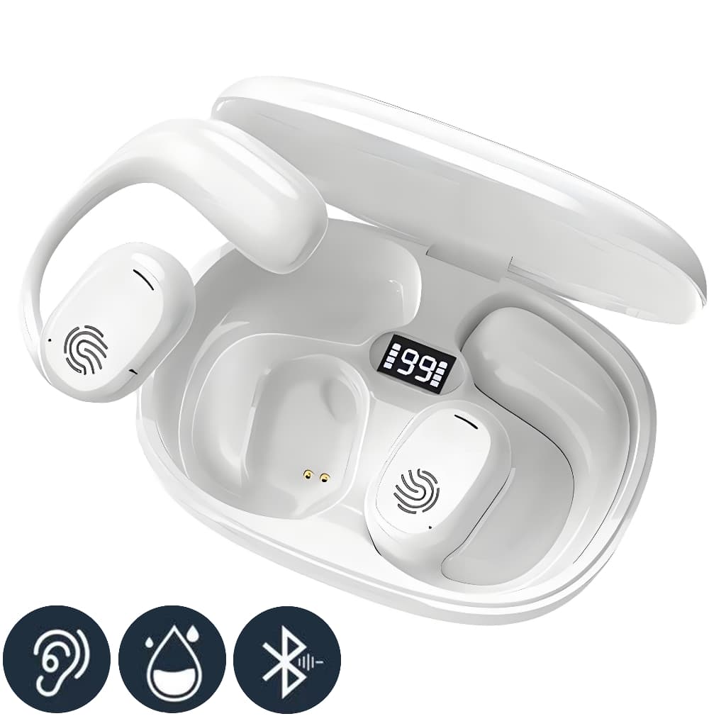 Fone de Ouvido Sem Fio D28 Bluetooth 5.3 Condução Óssea TWS 120h Bateria -B8